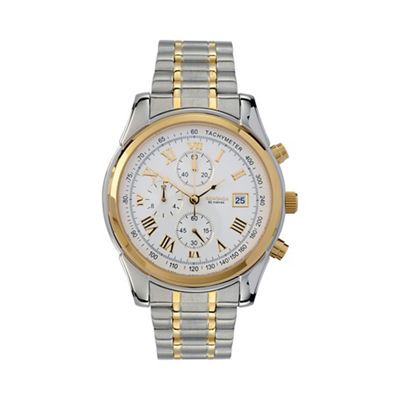 Men's silver round chronological bracelet watch 3878.27